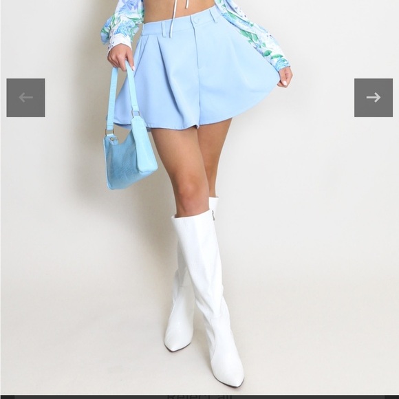 Light Blue Power Moves High Waisted Shorts - Picture 7 of 7